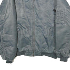 BARESI AIR FORCE Mens Blue & Yellow Reversible Bomber Jacket XL Nylon Plain Zip