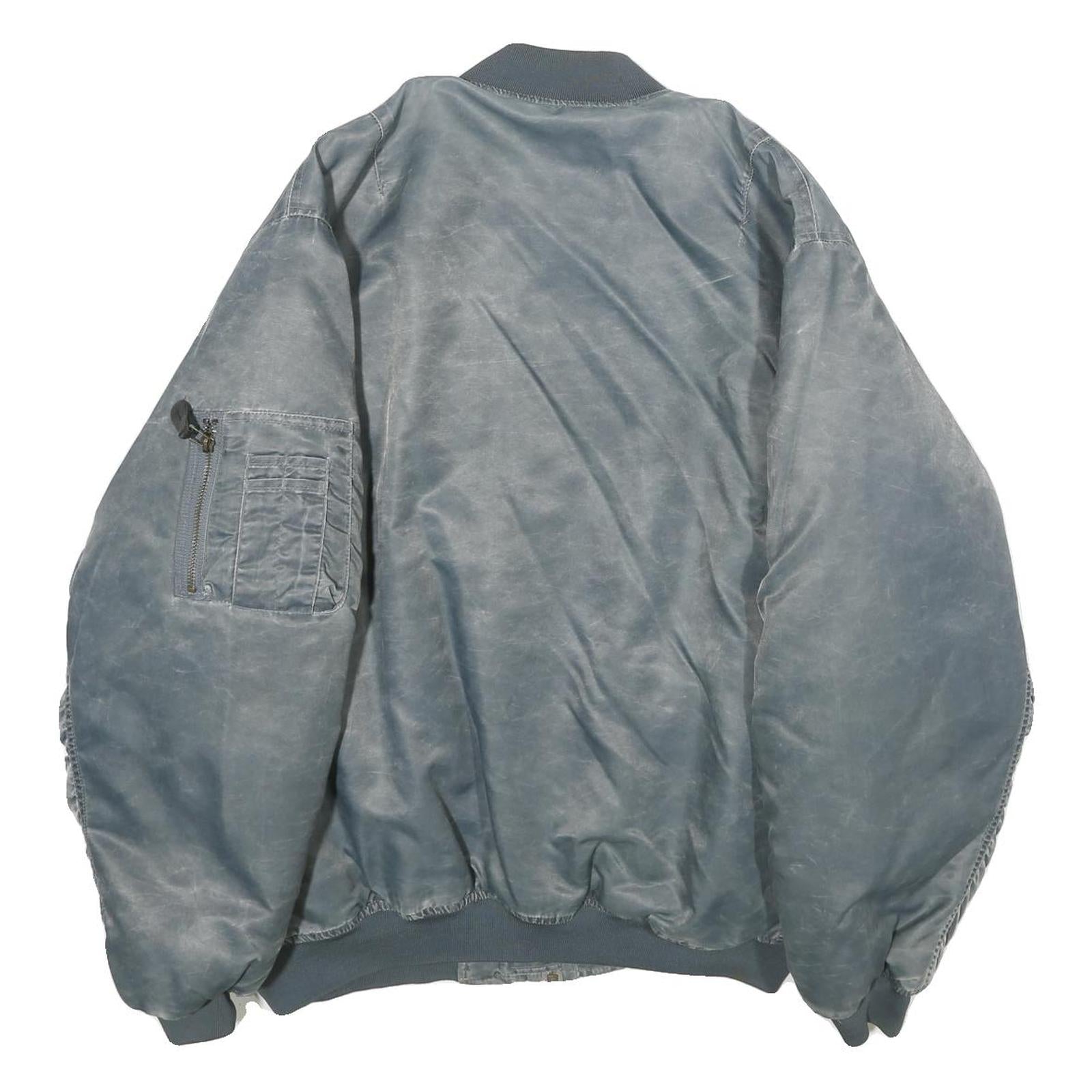 BARESI AIR FORCE Mens Blue & Yellow Reversible Bomber Jacket XL Nylon Plain Zip