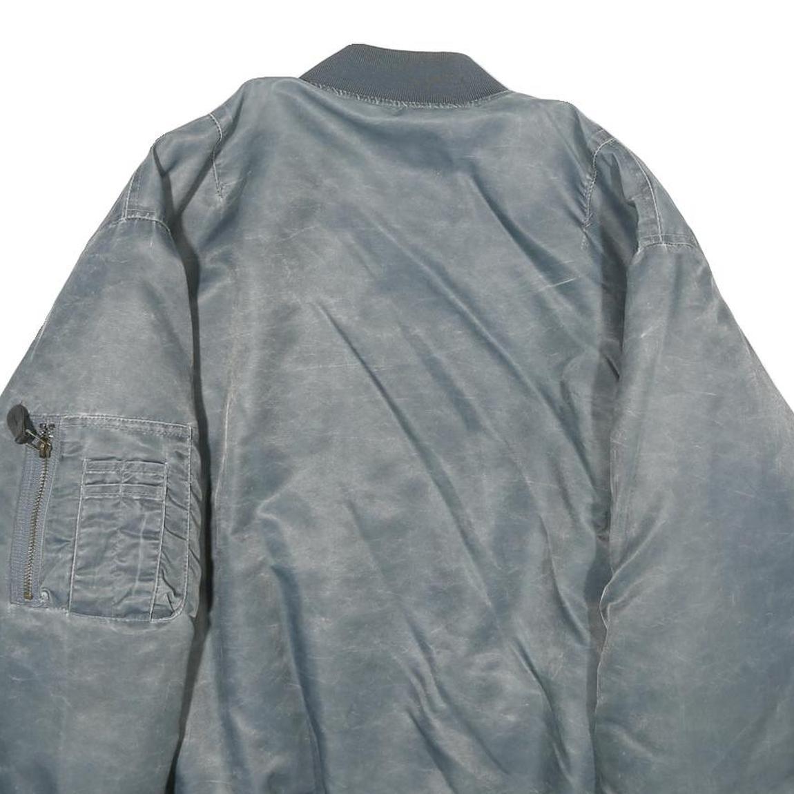 BARESI AIR FORCE Mens Blue & Yellow Reversible Bomber Jacket XL Nylon Plain Zip