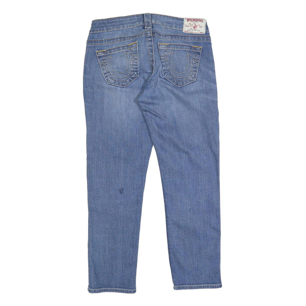 TRUE RELIGION Womens Slim Blue Denim Jeans W28 L25 Classic Zip Pocket Detail