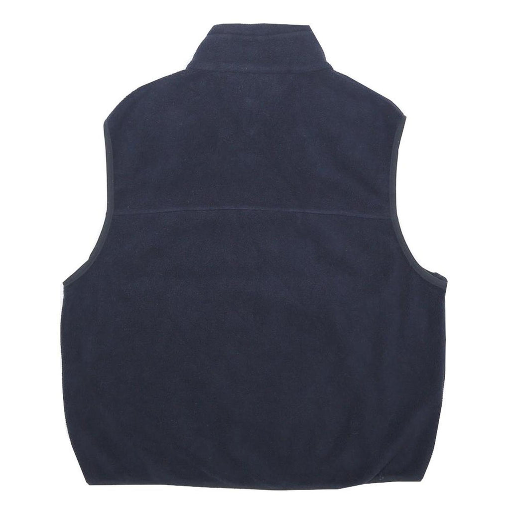 TOMMY HILFIGER Mens Navy Blue Fleece Gilet L Polyester Zip Pocketed Casual