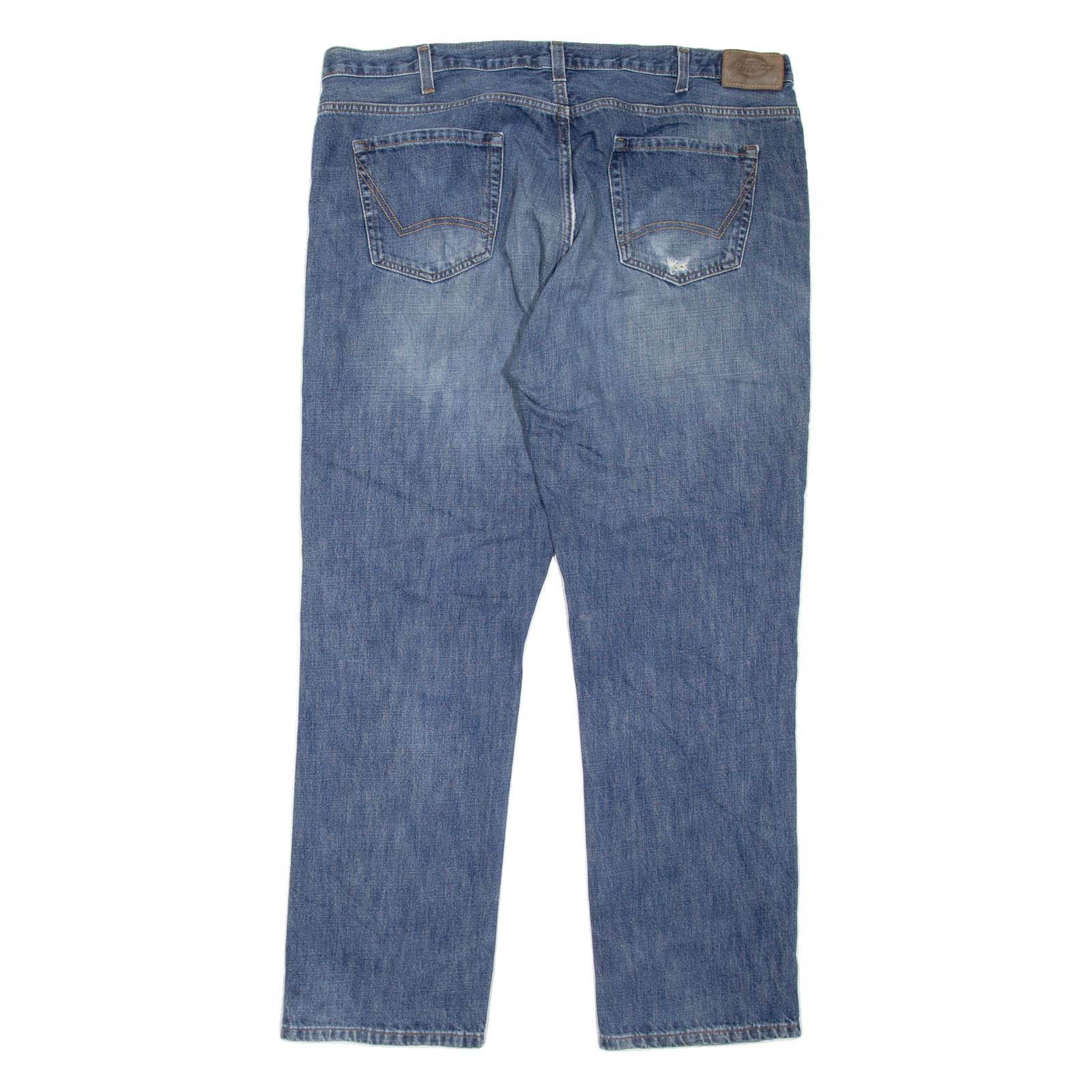 DICKIES Workwear Mens Jeans Blue Regular Straight Stone Wash W40 L31