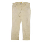 CARHARTT Mens Cotton Blend Beige Relaxed Fit Straight Leg Trousers W36 L30