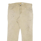 CARHARTT Mens Cotton Blend Beige Relaxed Fit Straight Leg Trousers W36 L30