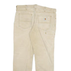 CARHARTT Mens Cotton Blend Beige Relaxed Fit Straight Leg Trousers W36 L30