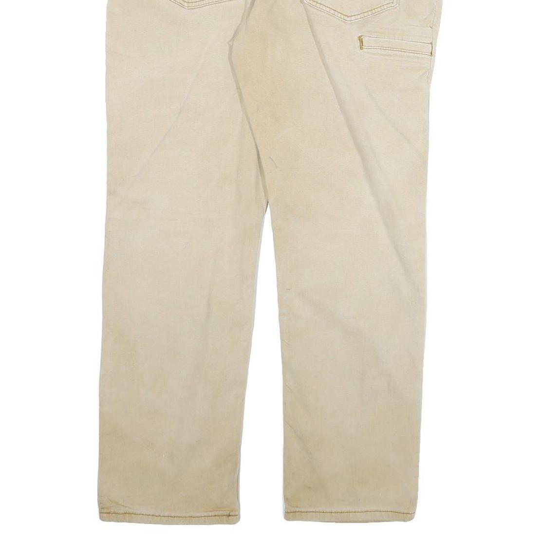 CARHARTT Mens Cotton Blend Beige Relaxed Fit Straight Leg Trousers W36 L30