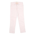DIESEL Womens Cotton Blend Pink Regular Straight Trousers W27 L29 Stylish Zip
