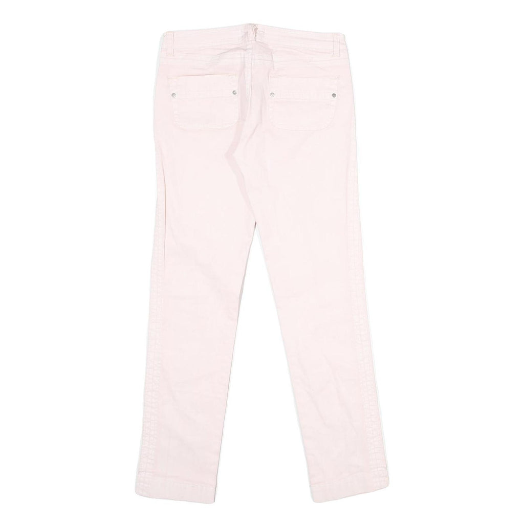 DIESEL Womens Cotton Blend Pink Regular Straight Trousers W27 L29 Stylish Zip