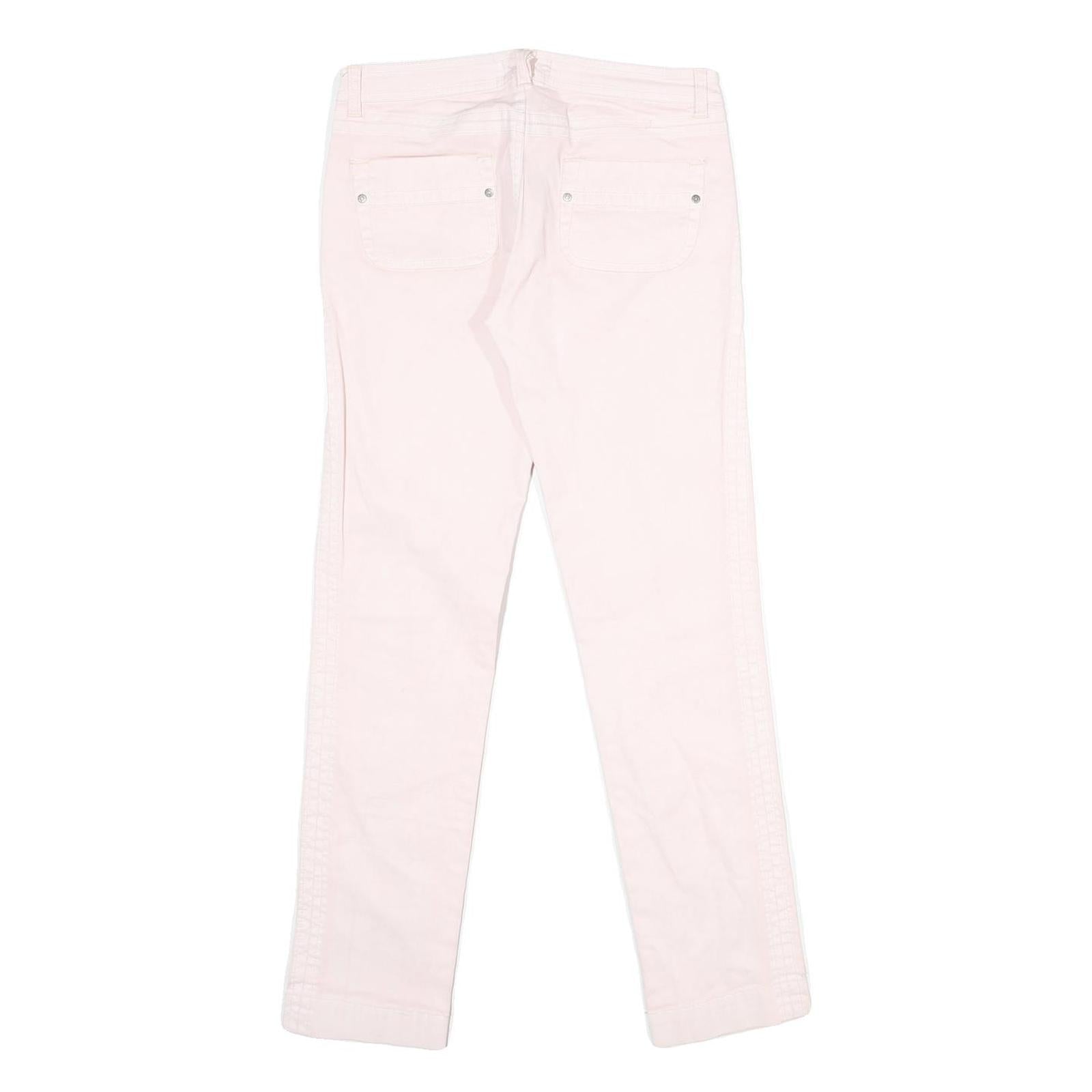 DIESEL Womens Cotton Blend Pink Regular Straight Trousers W27 L29 Stylish Zip