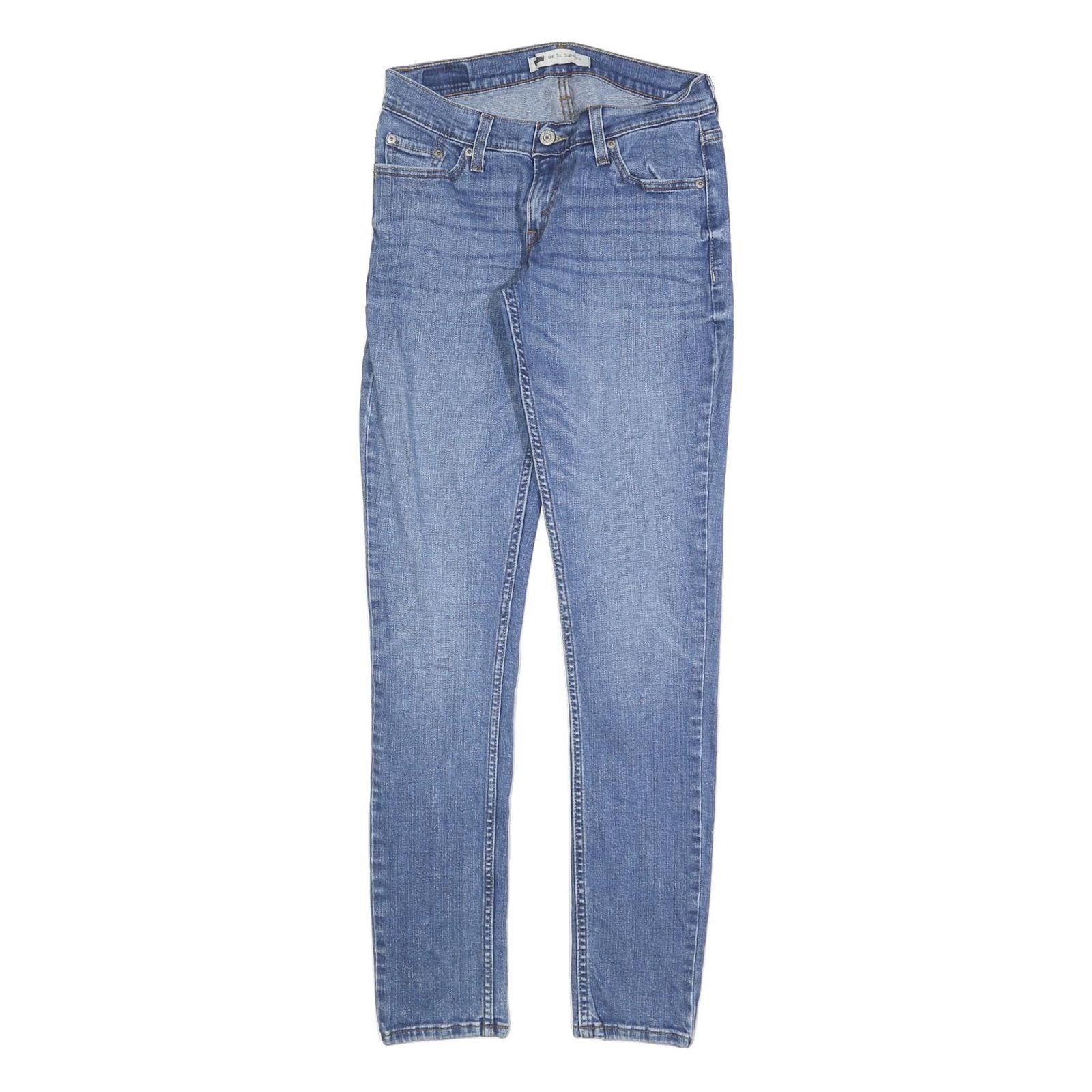 LEVI'S 524 Womens Slim Skinny Denim Medium Blue W27 L32 Stretch Cotton Blend Zip