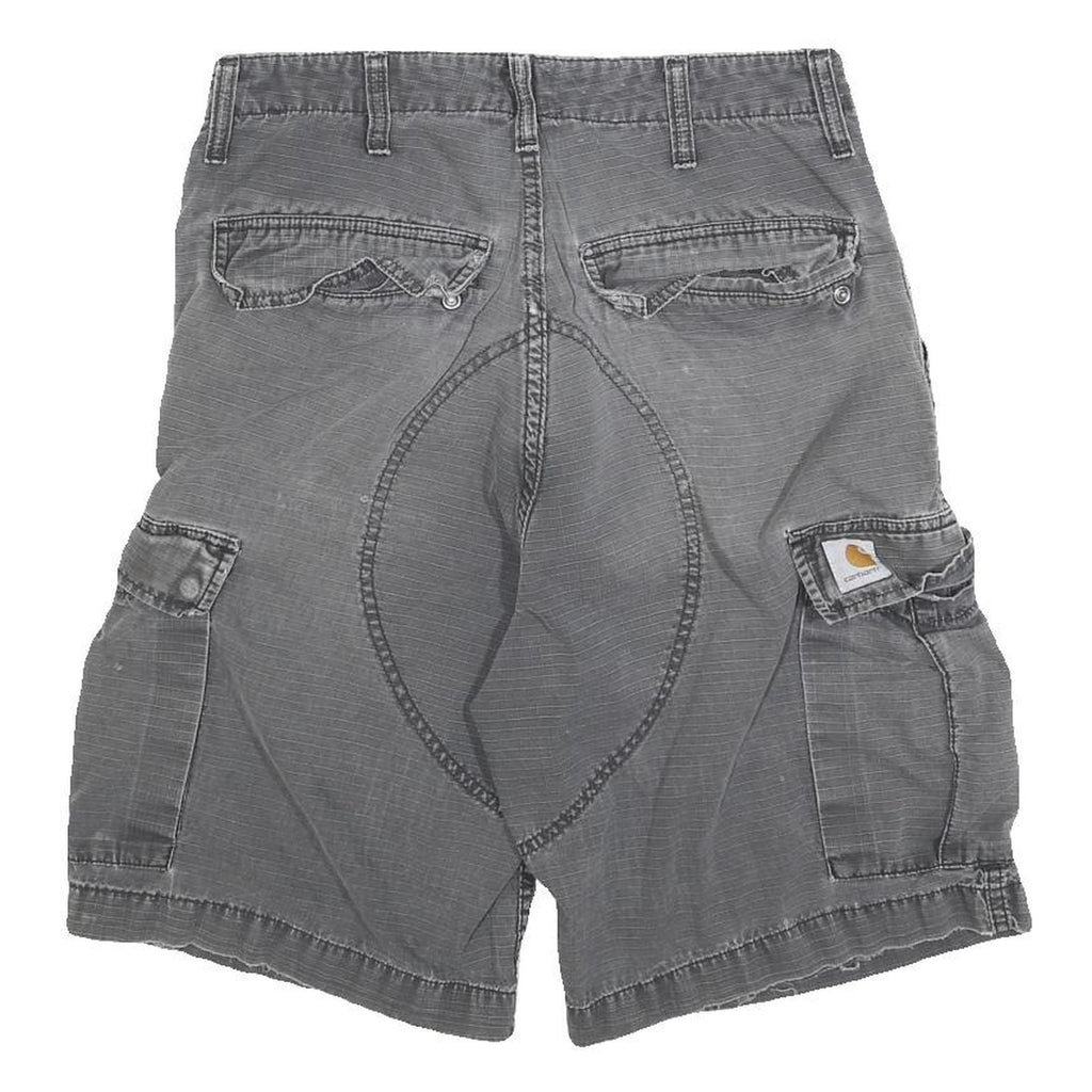 CARHARTT Mens Grey Cargo Cotton Blend Shorts S W28 Utility Durable Workwear