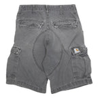 CARHARTT Mens Grey Cargo Cotton Blend Shorts S W28 Utility Durable Workwear