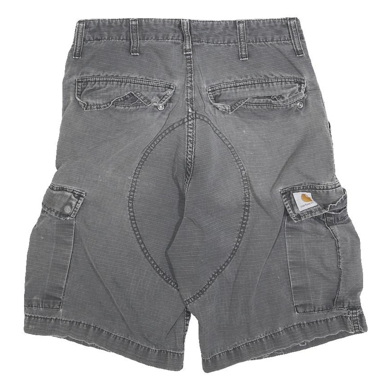 CARHARTT Mens Grey Cargo Cotton Blend Shorts S W28 Utility Durable Workwear