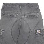 CARHARTT Mens Grey Cargo Cotton Blend Shorts S W28 Utility Durable Workwear