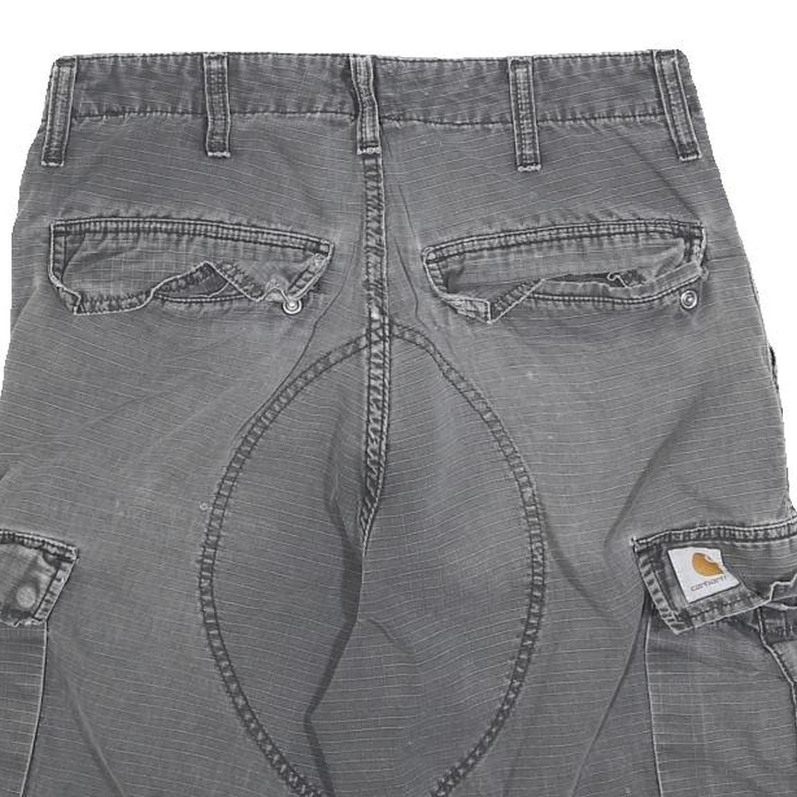 CARHARTT Mens Grey Cargo Cotton Blend Shorts S W28 Utility Durable Workwear