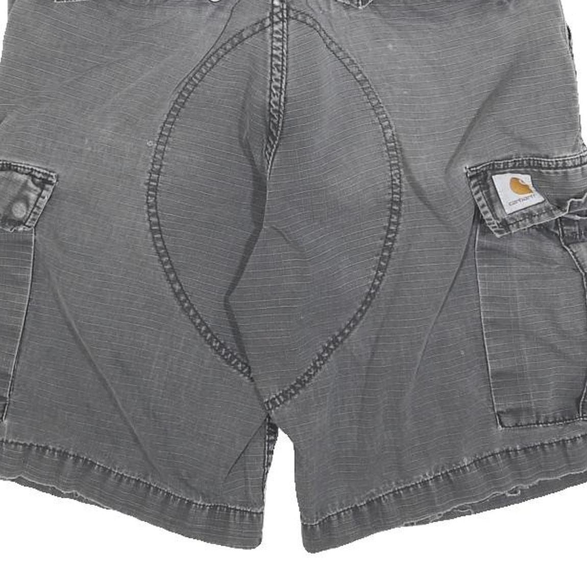 CARHARTT Mens Grey Cargo Cotton Blend Shorts S W28 Utility Durable Workwear