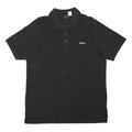 REEBOK Mens Black Short Sleeve Plain Polo Shirt L Cotton Blend Casual Sportswear