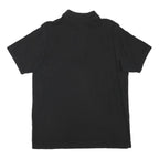 REEBOK Mens Black Short Sleeve Plain Polo Shirt L Cotton Blend Casual Sportswear