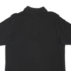 REEBOK Mens Black Short Sleeve Plain Polo Shirt L Cotton Blend Casual Sportswear