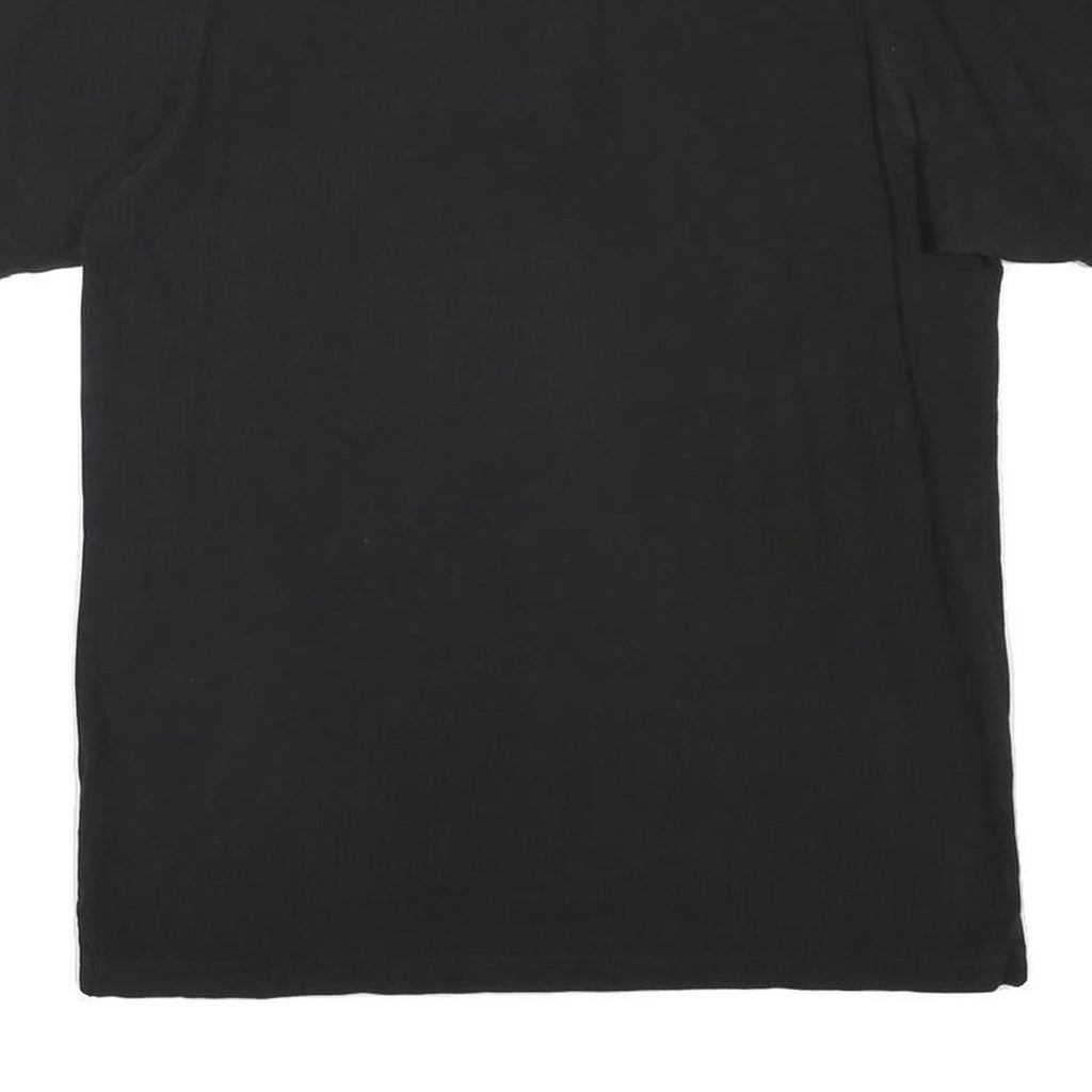 REEBOK Mens Black Short Sleeve Plain Polo Shirt L Cotton Blend Casual Sportswear