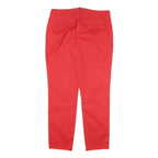 TOMMY HILFIGER Womens Cotton Blend Red Regular Straight Trousers W32 L26 Smart