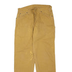 DICKIES Mens Cotton Blend Brown Regular Straight Trousers W32 L32 Workwear