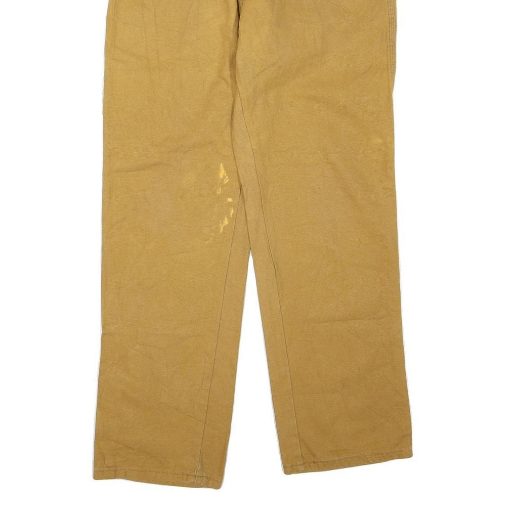 DICKIES Mens Cotton Blend Brown Regular Straight Trousers W32 L32 Workwear
