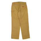 DICKIES Mens Cotton Blend Brown Regular Straight Trousers W32 L32 Workwear