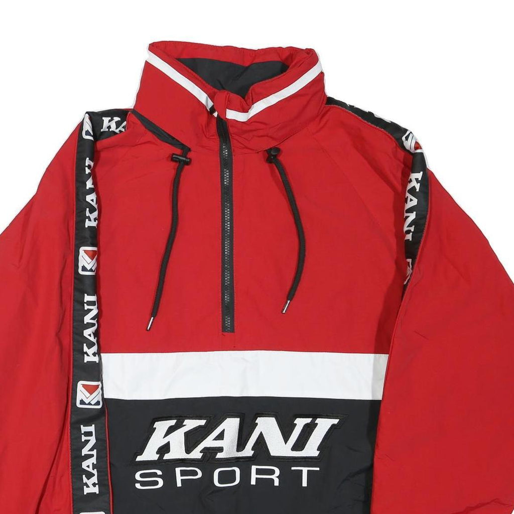KARL KANI Mens Red Black Colourblock Sport Track Jacket S Polyester Blend Zip