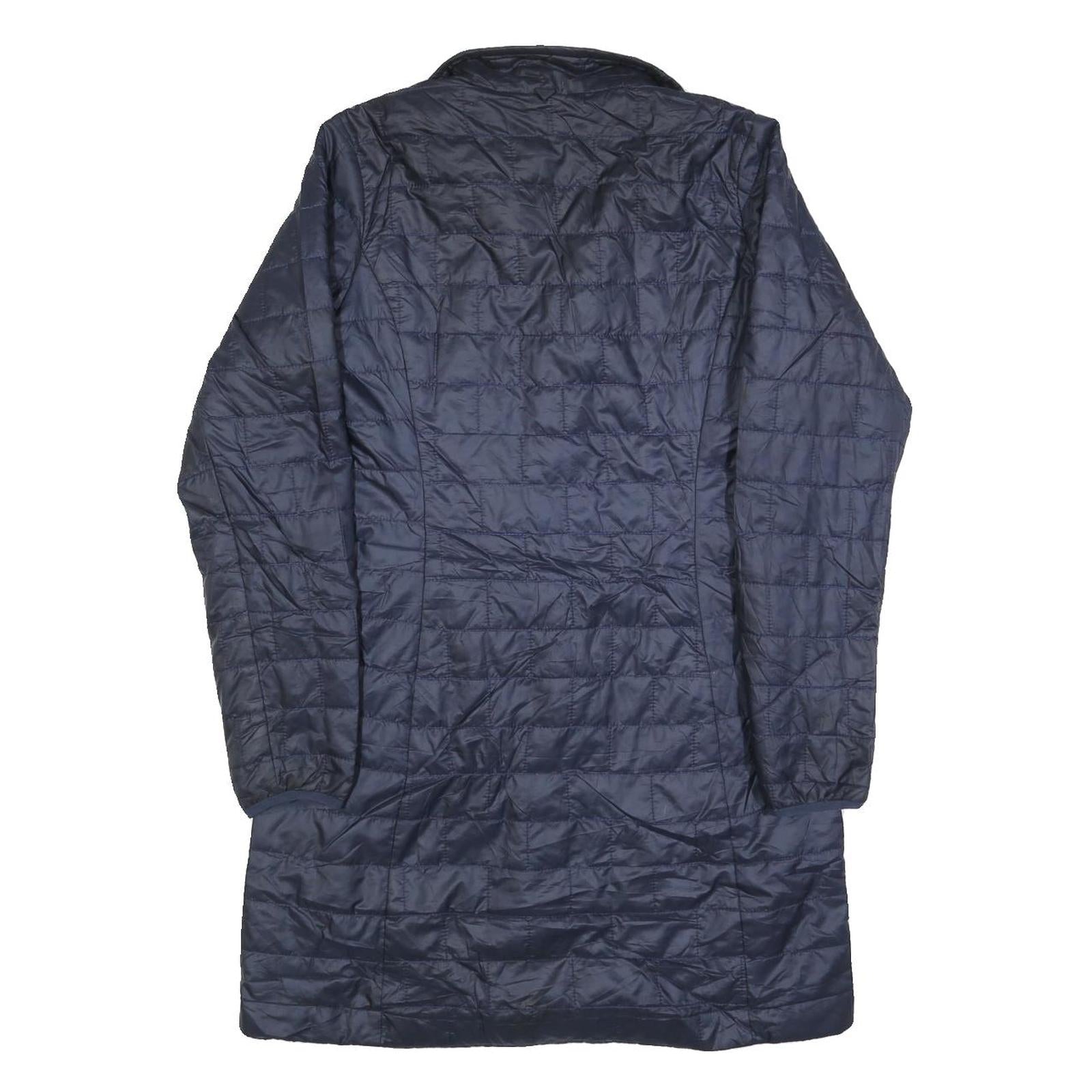 PATAGONIA Womens Navy Blue Quilted Polyester Jacket S Zip Pockets Lightweight