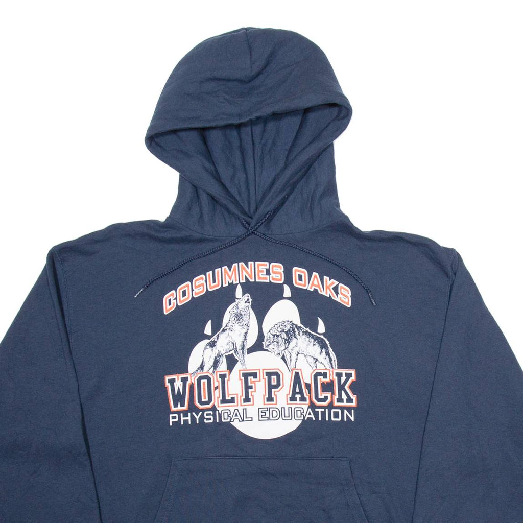 CHAMPION Cosumnes Oak Wolfpack Mens Blue Hoodie USA M