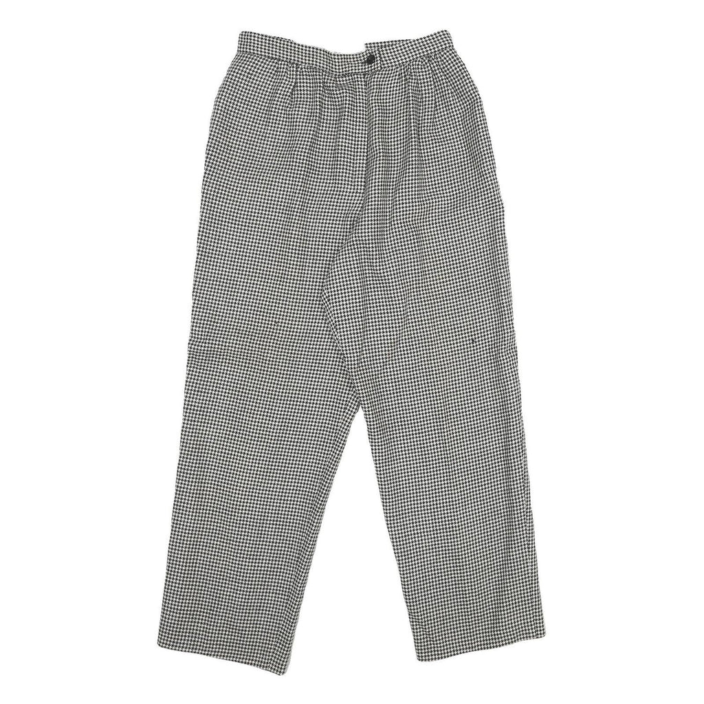 JH COLLECTIBLES Womens Wool Black White Regular Fit Straight Leg Trousers W26