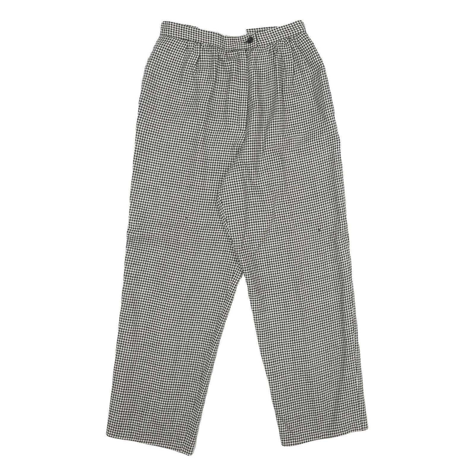 JH COLLECTIBLES Womens Wool Black White Regular Fit Straight Leg Trousers W26