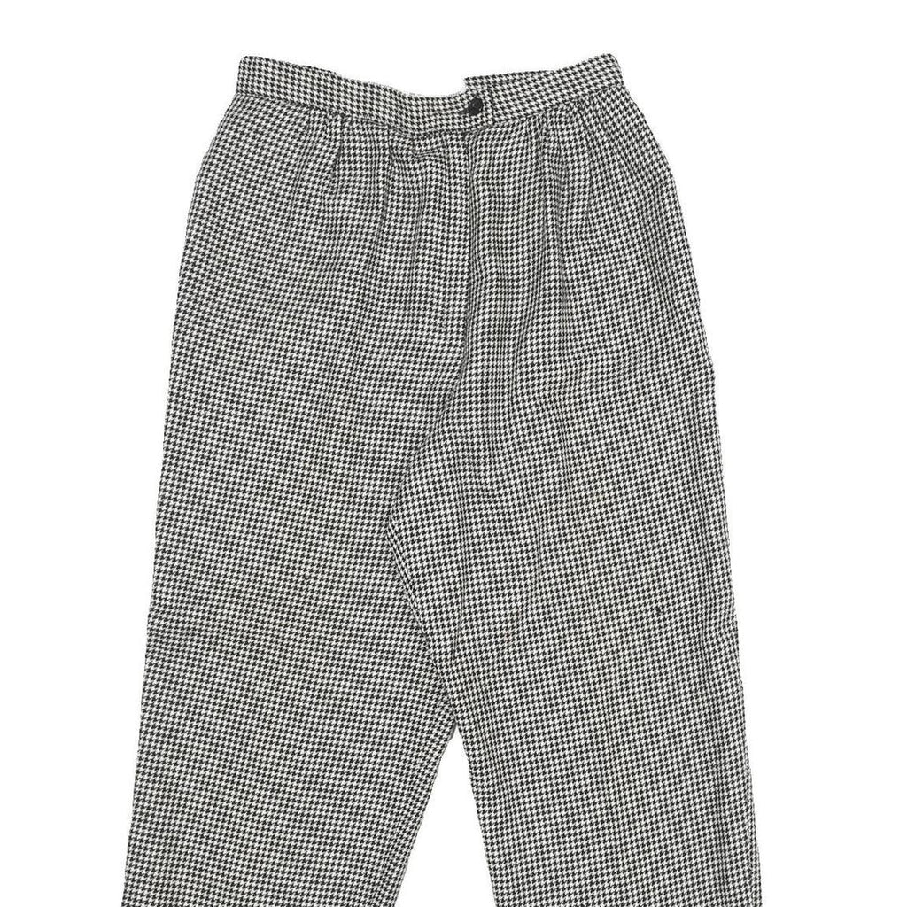JH COLLECTIBLES Womens Wool Black White Regular Fit Straight Leg Trousers W26