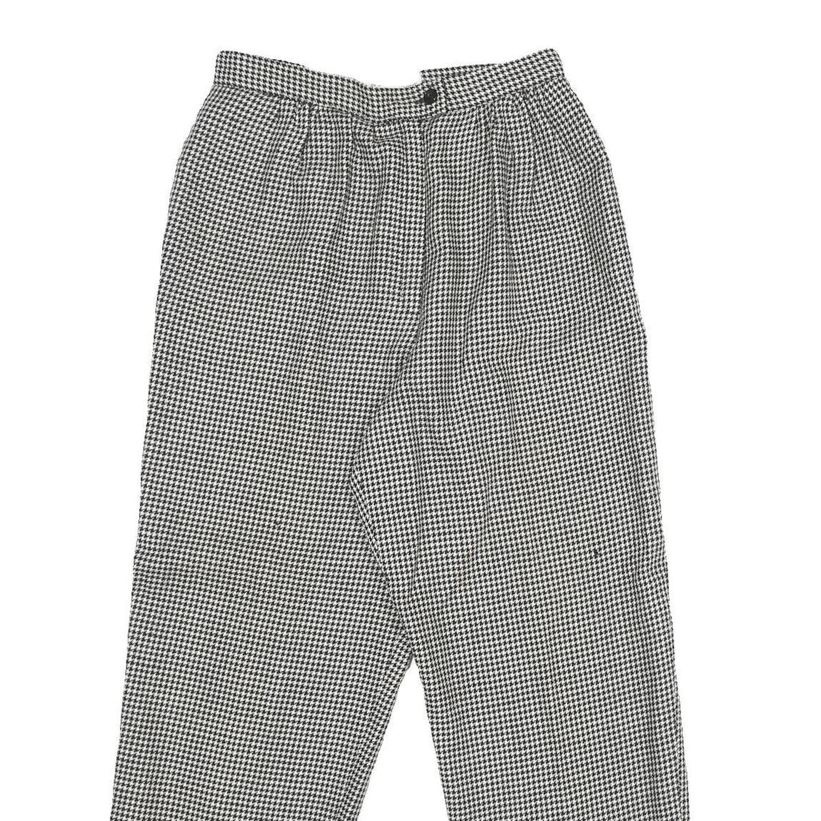 JH COLLECTIBLES Womens Wool Black White Regular Fit Straight Leg Trousers W26