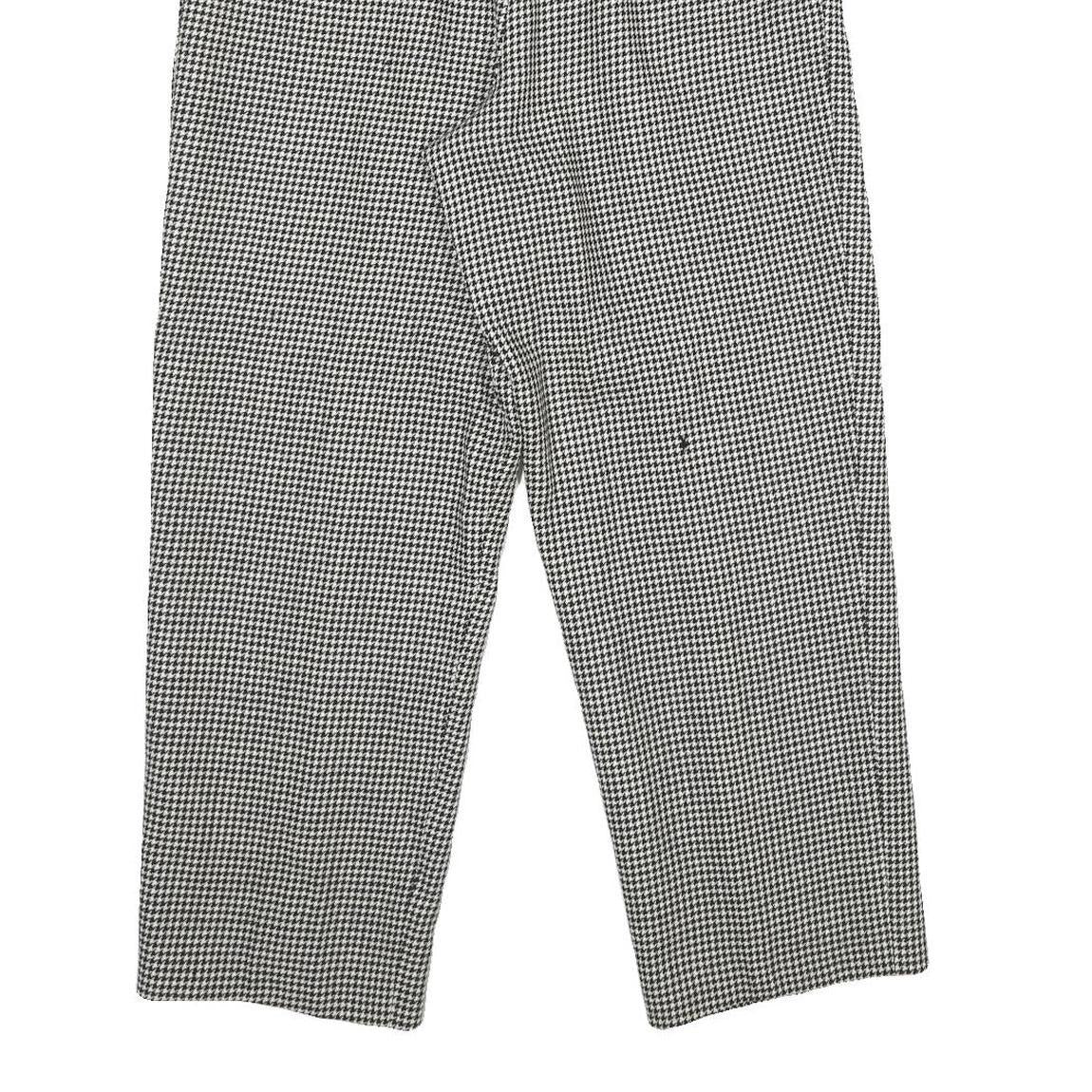 JH COLLECTIBLES Womens Wool Black White Regular Fit Straight Leg Trousers W26