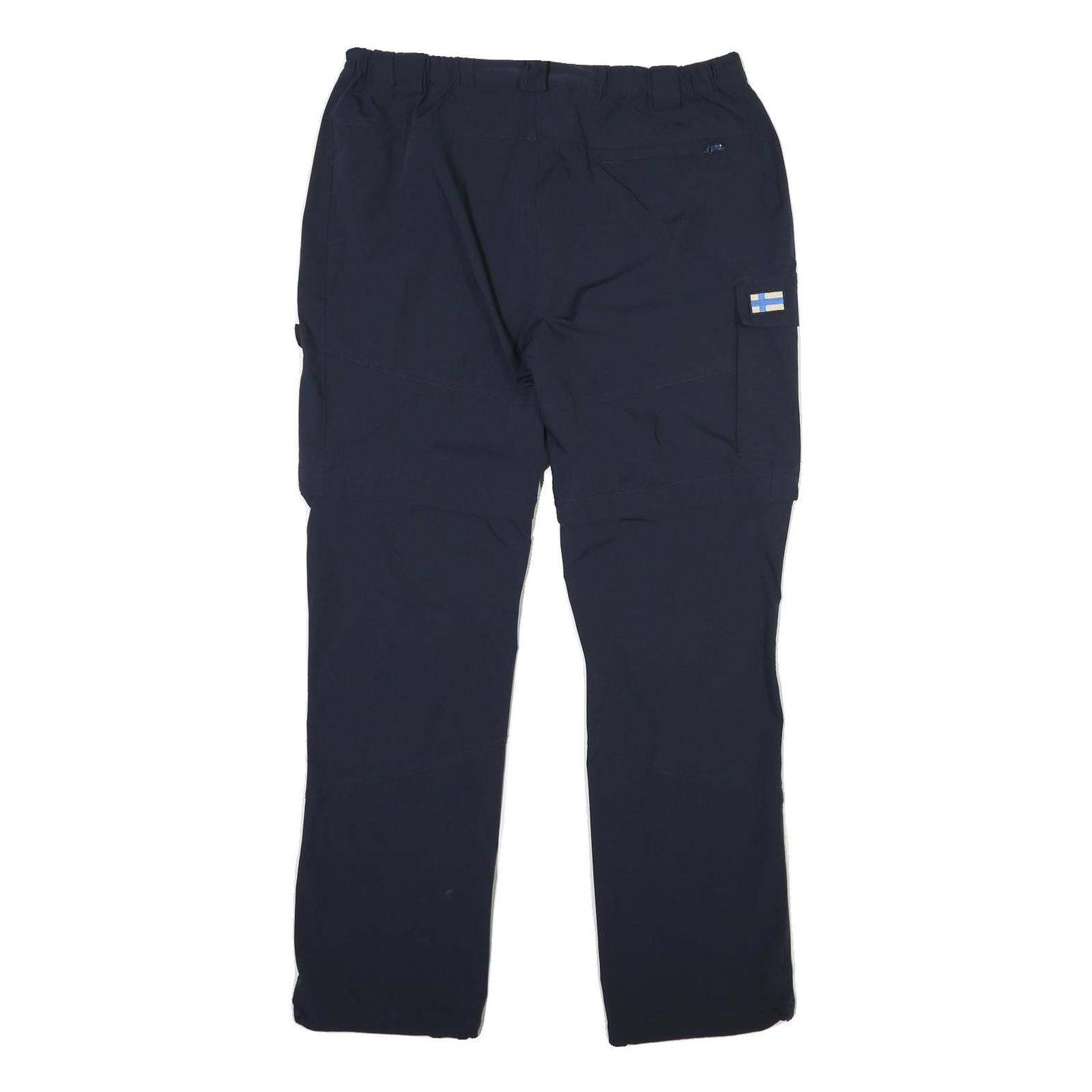 RUKKA Mens Polyester Blend Navy Regular Fit Straight Leg Trousers W38 L32