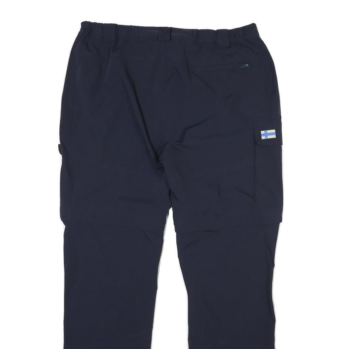 RUKKA Mens Polyester Blend Navy Regular Fit Straight Leg Trousers W38 L32