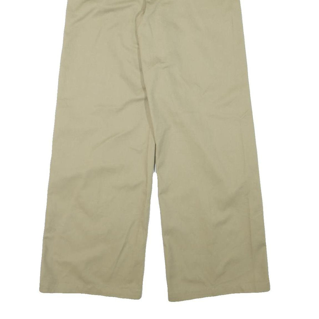 DICKIES Womens Cotton Blend Beige Relaxed Wide-Leg Trousers W27 L32 Workwear
