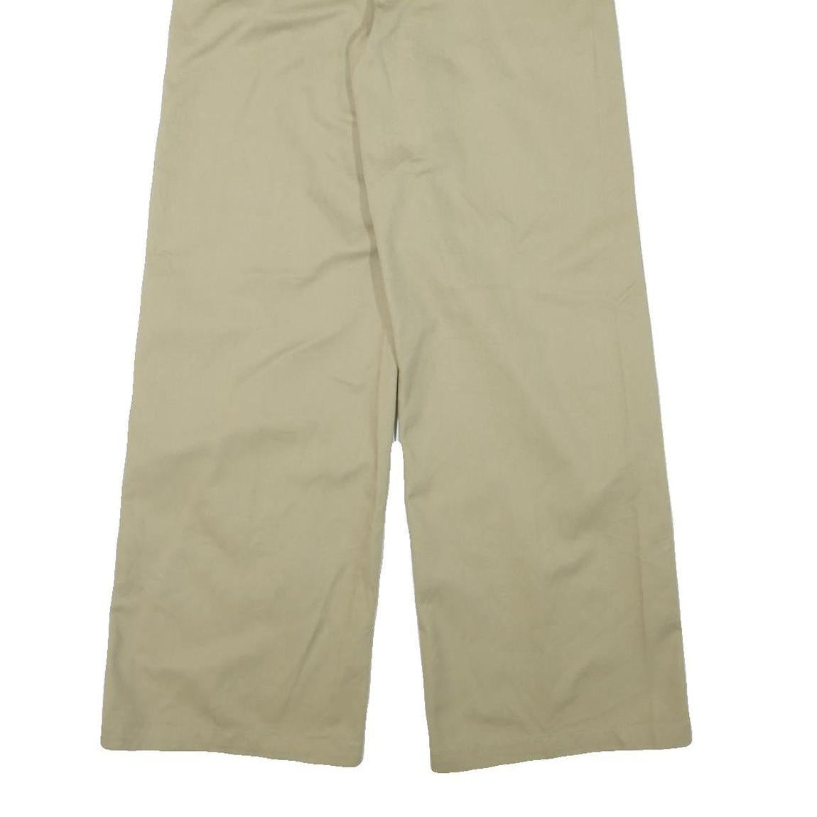 DICKIES Womens Cotton Blend Beige Relaxed Wide-Leg Trousers W27 L32 Workwear