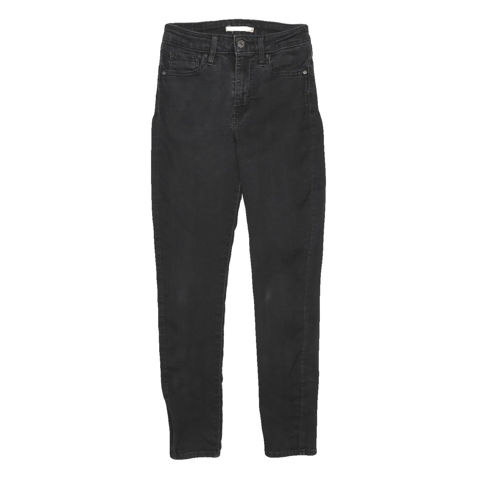 LEVI'S 721 High Rise Skinny Womens Jeans Black Slim Denim Medium W26 L28