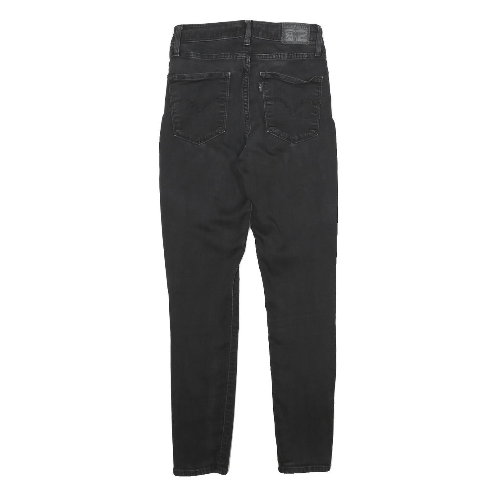 LEVI'S 721 High Rise Skinny Womens Jeans Black Slim Denim Medium W26 L28