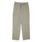 SCHOFFEL Mens Relaxed Beige Polyester Blend Trousers W34 L32 Casual Outdoor Zip