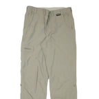 SCHOFFEL Mens Relaxed Beige Polyester Blend Trousers W34 L32 Casual Outdoor Zip