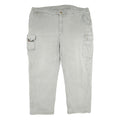 KRENGER Mens Cotton Blend Grey Relaxed Cargo Trousers W42 L30 Utility Pockets