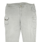 KRENGER Mens Cotton Blend Grey Relaxed Cargo Trousers W42 L30 Utility Pockets