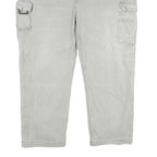 KRENGER Mens Cotton Blend Grey Relaxed Cargo Trousers W42 L30 Utility Pockets