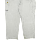 KRENGER Mens Cotton Blend Grey Relaxed Cargo Trousers W42 L30 Utility Pockets