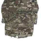 AMISU Mens Green Camouflage Military Jacket M Polyester Zip Pockets Casual