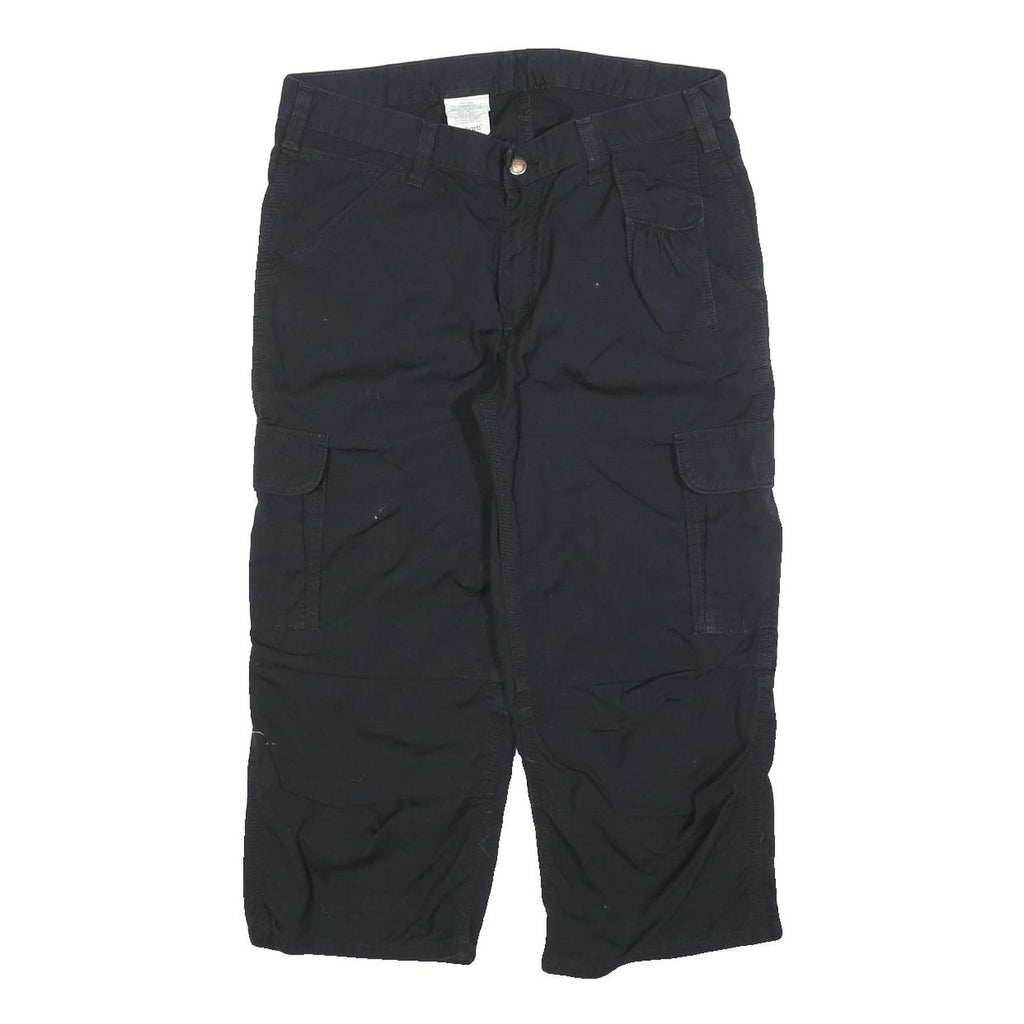CARHARTT Womens Cotton Blend Black Regular Cargo Trousers W32 L20 Workwear